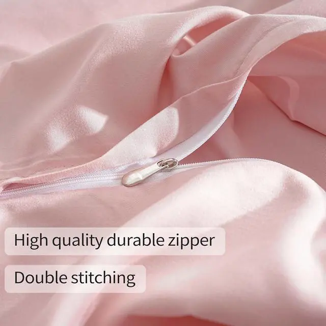Alt view image 11 of 12 - Zipper Pillowcase 2 Pieces Brushed Microfiber 1800 Hotel Quality Super Soft Pillow Cover No Shrinkage No Fade Pillow Protectors - Pink, Queen
