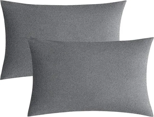 Main image of JELLYMONI 100% Washed Cotton Pillowcases, Standard, Envelope Closure 2-Pack