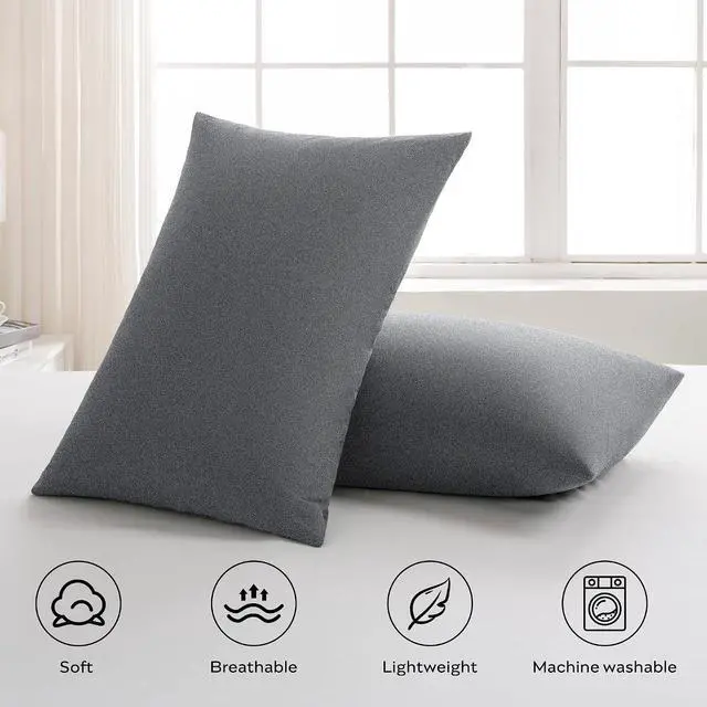 Alt view image 2 of 7 - JELLYMONI 100% Washed Cotton Pillowcases, Standard, Envelope Closure 2-Pack