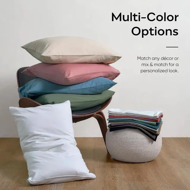 Alt view image 7 of 7 - JELLYMONI 100% Washed Cotton Pillowcases, Standard, Envelope Closure 2-Pack