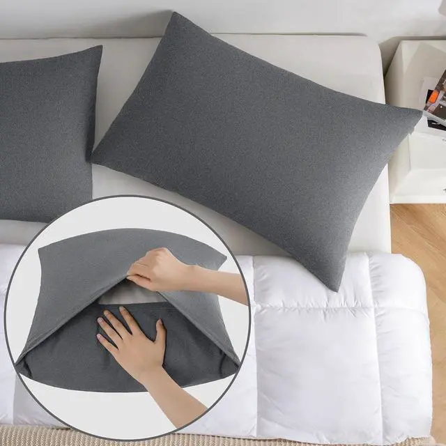 Alt view image 4 of 7 - JELLYMONI 100% Washed Cotton Pillowcases, Standard, Envelope Closure 2-Pack