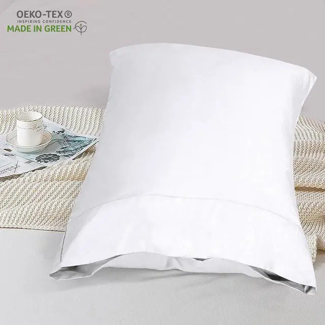 Alt view image 6 of 7 - Royale Linens 300 Thread Count 100% Long Staple Combed Cotton Pillowcases Set Of 2 - Ultra Soft - Standard Bed Pillow Cover - 20"x26" - Breathable, Cool & Crisp Percale White Pillow Cases (Std, White)