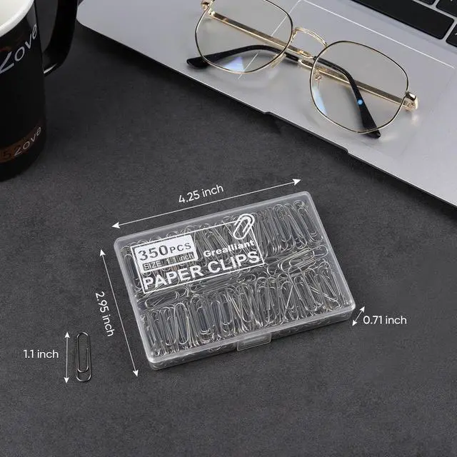 Alt view image 2 of 7 - 700 PCS Paper Clips, Small Paper Clips for Paperwork, 2 Boxes of 350 PCS Each, Sturdy and Upgraded Plastic Boxes Well Packed, Easy to Use in Office, School and Home
