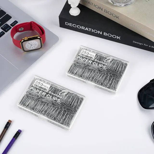 Alt view image 7 of 7 - 700 PCS Paper Clips, Small Paper Clips for Paperwork, 2 Boxes of 350 PCS Each, Sturdy and Upgraded Plastic Boxes Well Packed, Easy to Use in Office, School and Home