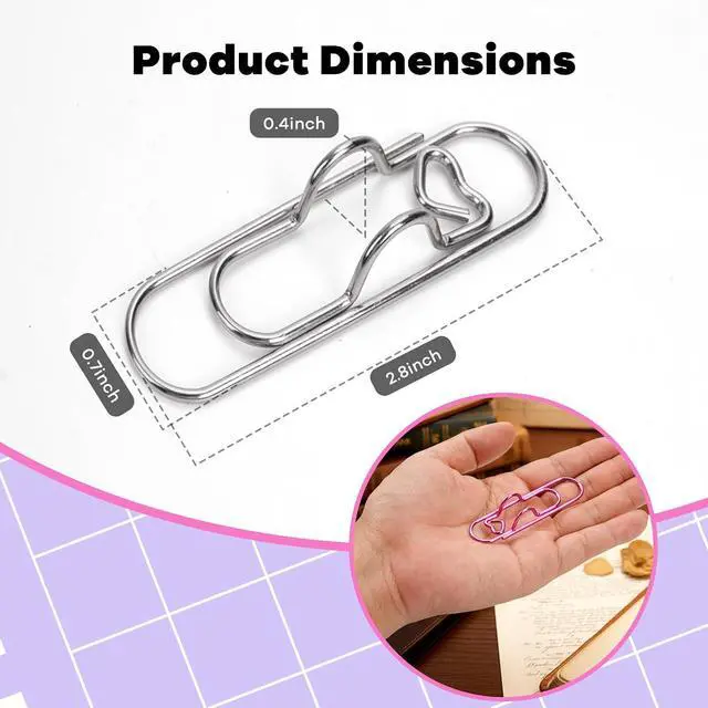 Alt view image 4 of 7 - Paper Clip Pen Holder for Notebook, 8pcs Metal Pen Clip for Journal