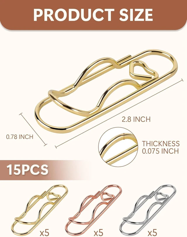 Alt view image 3 of 7 - 15 Pcs Pen Holder Clip for Notebook, Holds Thick & Thin Pen, Metal Pen Clip