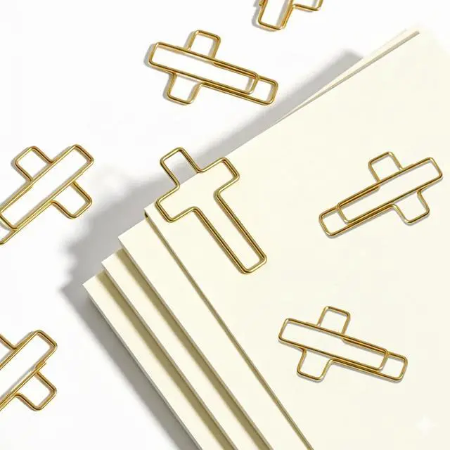 Alt view image 7 of 7 - 70 Pack Gold Cross Paper Clips, Decorative Paper Clips and Bookmarks for Bible Study, Journaling, Church Office and Home Use