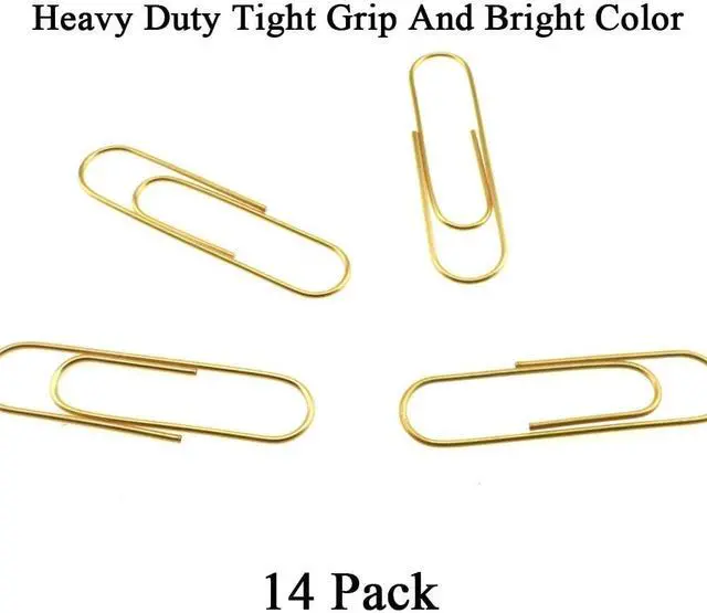 Alt view image 5 of 6 - HAHIYO Paperclips 4 inch (100mm) Extra Large Paper Clips Sturdy Bright Gold Vinyl Coated Prevent Scratching Tearing The Pages for Bookmark Organize Home Office School 14 Pack