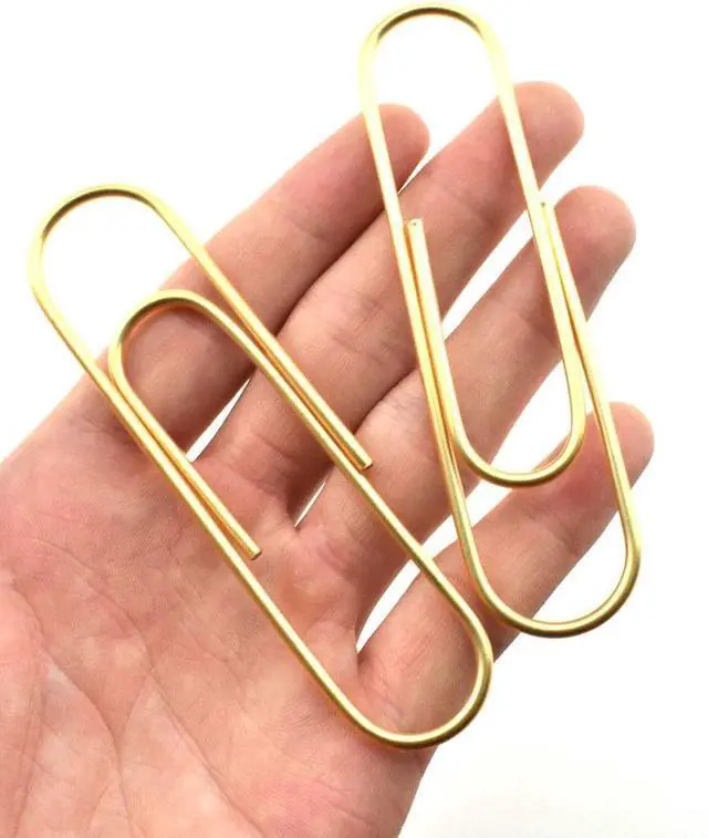 Alt view image 6 of 6 - HAHIYO Paperclips 4 inch (100mm) Extra Large Paper Clips Sturdy Bright Gold Vinyl Coated Prevent Scratching Tearing The Pages for Bookmark Organize Home Office School 14 Pack