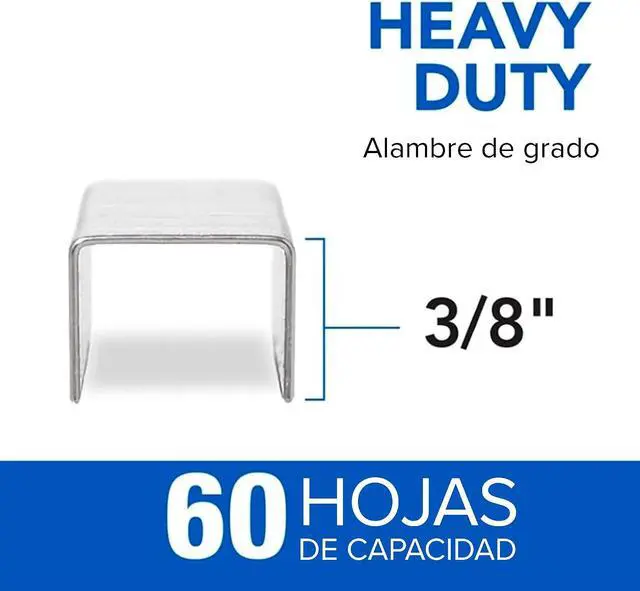 Alt view image 2 of 5 - Swingline Staples, Heavy Duty, 3/8" Length, 60 Sheet Capacity, 100/Strip, 1000/Box, 1 Pack (35318)