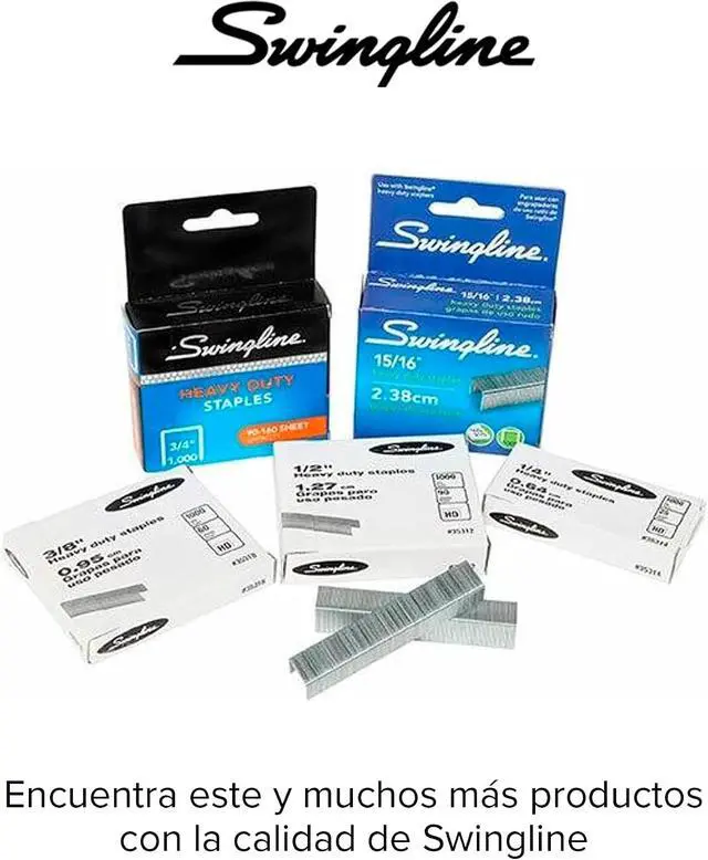 Alt view image 5 of 5 - Swingline Staples, Heavy Duty, 3/8" Length, 60 Sheet Capacity, 100/Strip, 1000/Box, 1 Pack (35318)