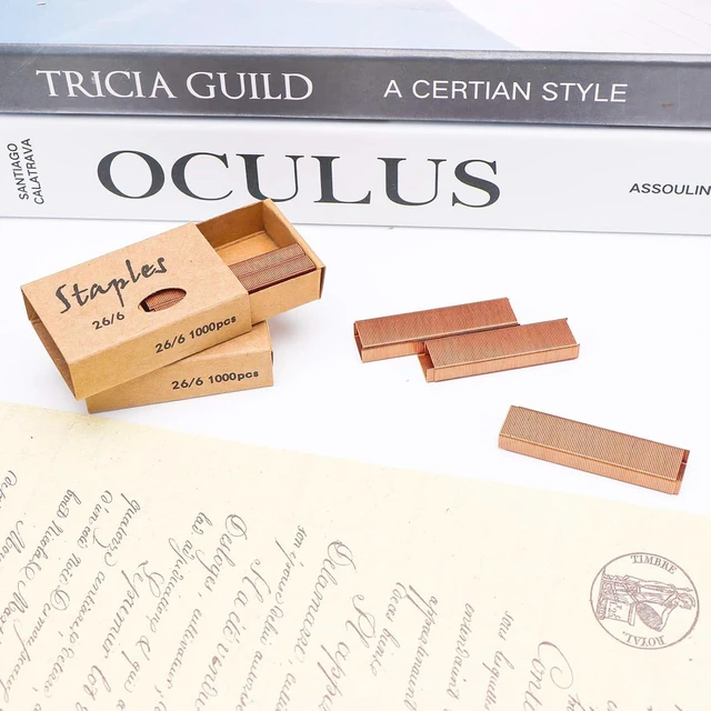 Alt view image 7 of 7 - NatSumeBasics 6000 Rose Gold Staples 26/6 Standard Colored Staple Refill