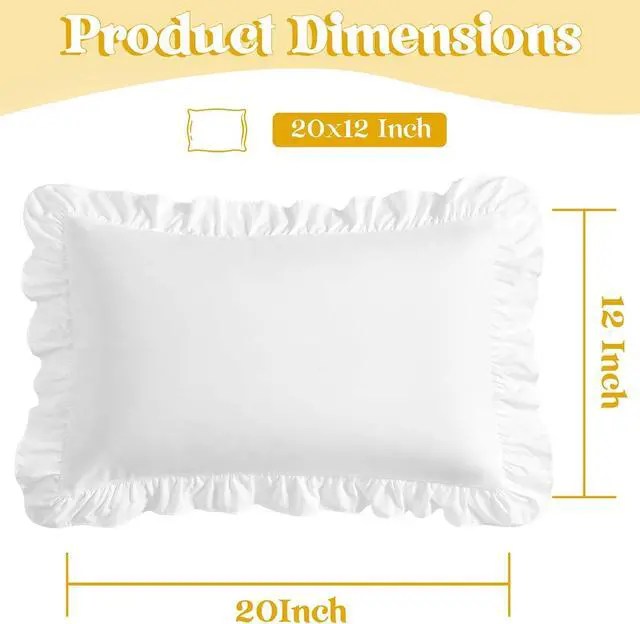 Alt view image 3 of 7 - KKJIAF White Lumbar Pillow Covers 12x20 Inch Set of 2