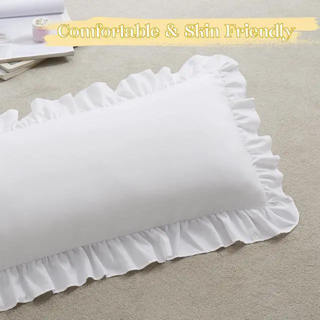 Alt view image 5 of 7 - KKJIAF White Lumbar Pillow Covers 12x20 Inch Set of 2