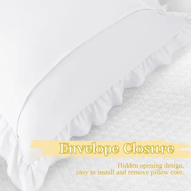 Alt view image 6 of 7 - KKJIAF White Lumbar Pillow Covers 12x20 Inch Set of 2