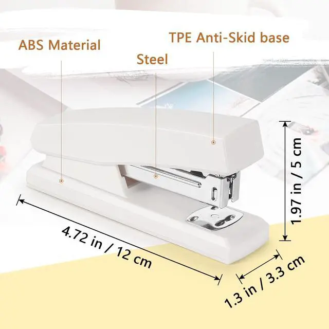 Alt view image 2 of 7 - Tamaki Stapler, Office Stapler, Small Staplers for Desk, White