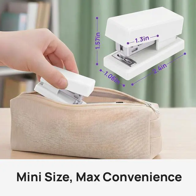 Alt view image 2 of 7 - Mini Stapler with 2000 Staples, 30 Sheet Capacity, Jam-Free, White