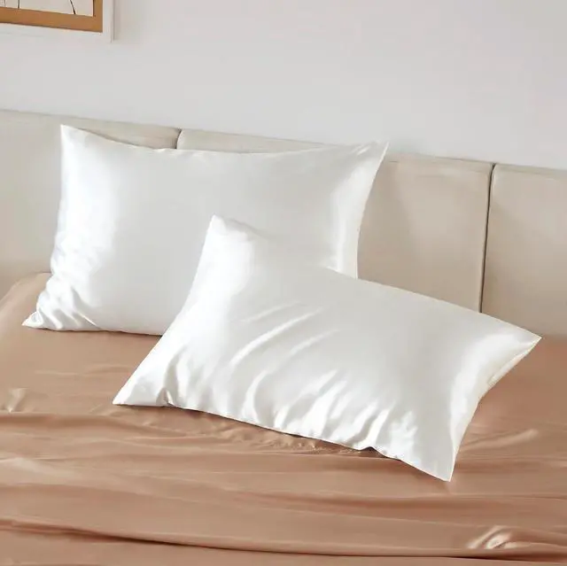 Alt view image 7 of 7 - Bedsure Satin Pillowcase with Zipper, Similar to Silk Pillow Cases 2 Pack