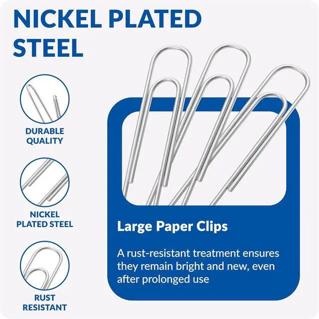 Alt view image 4 of 6 - Jumbo Paper Clips, 2 Inch Paper Clip, 200 pcs Large Paperclips