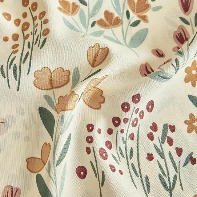 Alt view image 5 of 5 - Wake In Cloud - Floral Pillow Cases, Botanical Flower Coquette Cottagecore Shabby Chic Aesthetic, Set of 2 Soft Pillowcases Pillow Shams Covers, Orange Cream, King Size 20x36 Inches