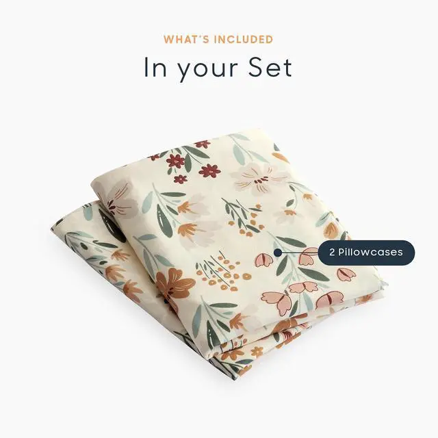 Alt view image 4 of 5 - Wake In Cloud - Floral Pillow Cases, Botanical Flower Coquette Cottagecore Shabby Chic Aesthetic, Set of 2 Soft Pillowcases Pillow Shams Covers, Orange Cream, King Size 20x36 Inches
