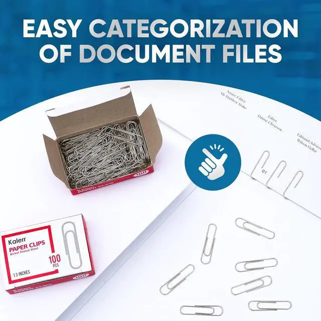 Alt view image 7 of 7 - Kalerr Paper Clips, 600 Pcs Paperclips (6 Boxes of 100 Each), Premium Paper Clip, 1-2/7" Silver Paper Clips Medium (1.3 Inches), Rustproof Metal Paper Clip for Office, School, Home