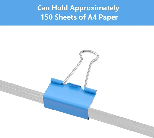 Alt view image 4 of 7 - Binder Clips 24 PCS,1.6 in, Office Supplies, Office Metal Paper Binder Clip, Paper Clamps