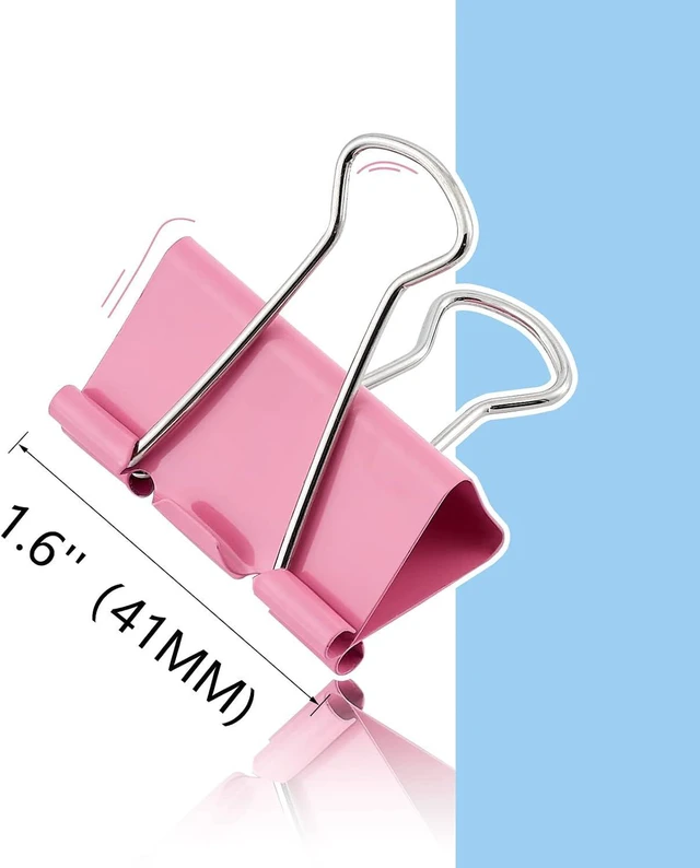 Alt view image 2 of 7 - Binder Clips 24 PCS,1.6 in, Office Supplies, Office Metal Paper Binder Clip, Paper Clamps