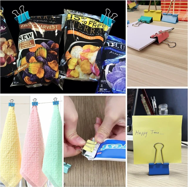 Alt view image 7 of 7 - Binder Clips 24 PCS,1.6 in, Office Supplies, Office Metal Paper Binder Clip, Paper Clamps