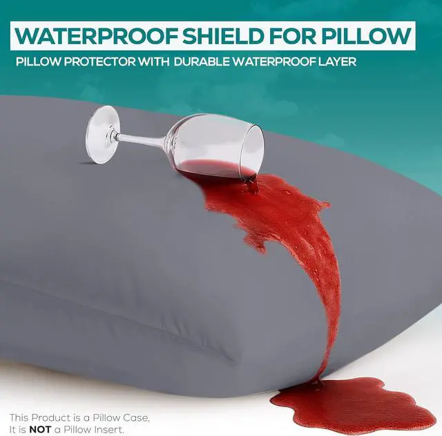Alt view image 3 of 7 - Set of 2 Pillow Protectors with Zipper Queen Size, Pillow Covers