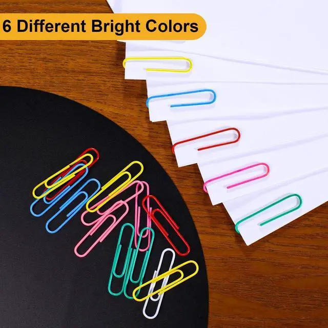 Alt view image 3 of 6 - Vinaco Colored Large Paper Clips, 100 Pack 2", Rustproof Office School Use