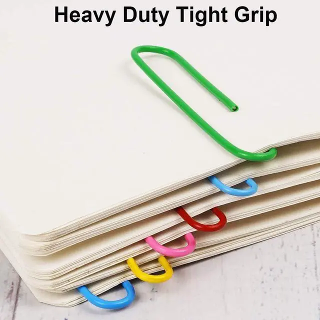 Alt view image 5 of 6 - Vinaco Colored Large Paper Clips, 100 Pack 2", Rustproof Office School Use