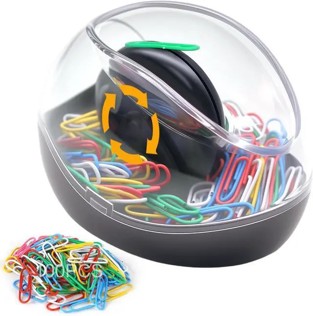 Main image of Paper Clip Holder, Mecyfaty Magnetic Paper Clips Dispenser Holder with Colorful Paperclips 100pcs, Upgraded Magnetic Design, Black Paperclip Holders for Desk School Office Supplies Organizer Accessory