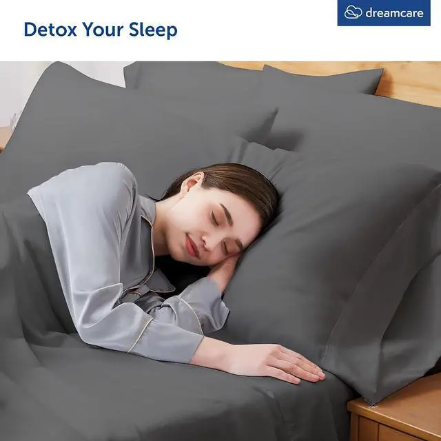 Alt view image 5 of 6 - Dreamcare Pillow Cases Queen Size Set of 2 - Double Brushed 1500 Luxury Series Microfiber - Envelope Closure, Wrinkle- Free, Cooling Pillow Cases - Queen Pillow Cases Set of 2 (20 x 30, Grey)