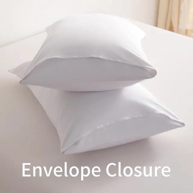 Alt view image 3 of 7 - BEDSUM Standard Microfiber Envelope Pillowcases - Set of 2, 20x26, White
