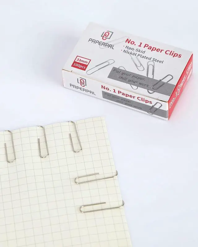 Alt view image 5 of 7 - PAPERPAL Paperclips for Office School & Personal Use, #1 Nonskid Paper Clip (1-2/7"), 600 Medium Paper Clips (6 Boxes of 100 Each), Silver