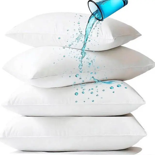 Main image of Waterproof Pillow Protectors Standard 20x28 Inches 4 Pack with Zipper Fully Sealed Dust Moisture Sweat Proof Pillow Case Cover Protector Soft White (4, Queen 20x28)
