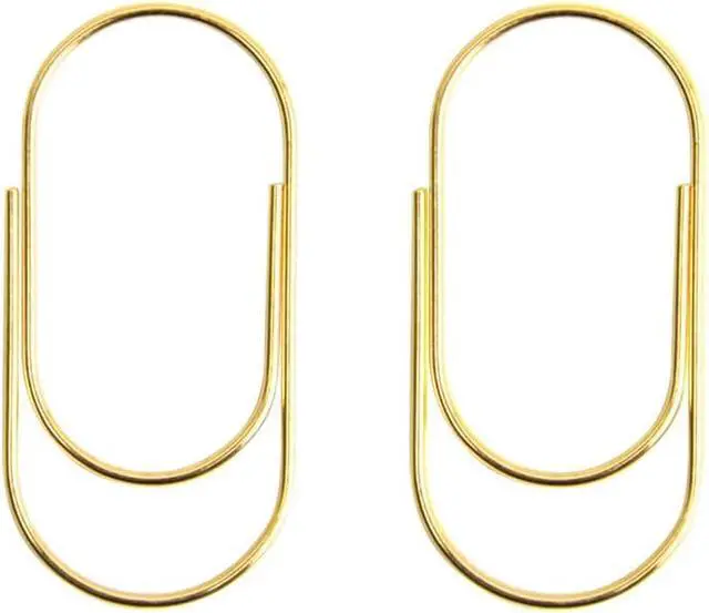 Alt view image 4 of 7 - Gold Jumbo Big Paper Clips, 20pcs Oversized Gold Paperclips 50mm/2 inch Non Skid Smooth Finish Steel Wire Office Supply Accessories
