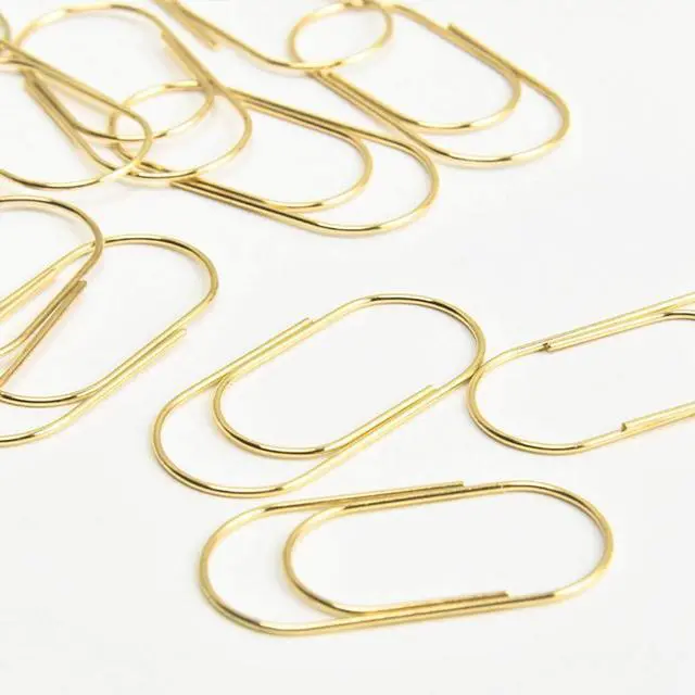 Alt view image 3 of 7 - Gold Jumbo Big Paper Clips, 20pcs Oversized Gold Paperclips 50mm/2 inch Non Skid Smooth Finish Steel Wire Office Supply Accessories