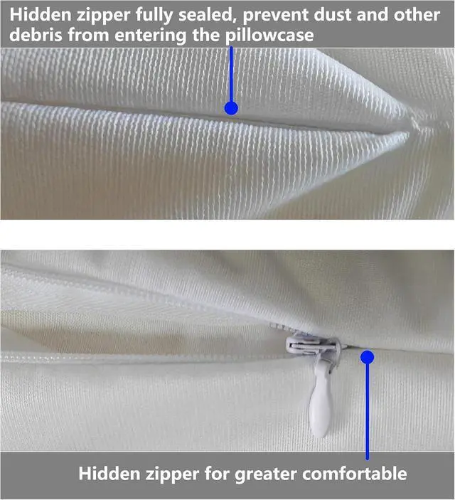 Alt view image 4 of 7 - Waterproof Pillow Protectors Standard 20x28 Inches 4 Pack with Zipper Fully Sealed Dust Moisture Sweat Proof Pillow Case Cover Protector Soft White (4, Queen 20x28)
