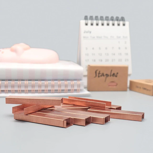 Alt view image 2 of 7 - NatSumeBasics 6000 Rose Gold Staples 26/6 Standard Colored Staple Refill