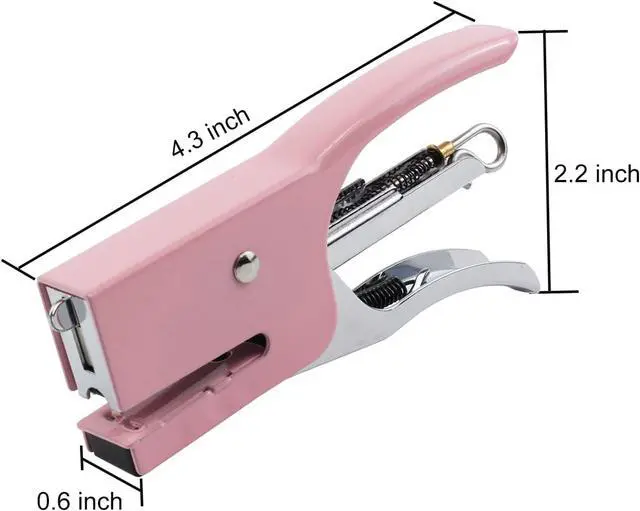 Alt view image 3 of 7 - Small Hand-held Stapler Set, 15 Sheet Capacity, Includes 750Pcs Staples and A Staple Remover, Mini Desktop Stapler for Office, School, Home or Travel Use. (Pink)