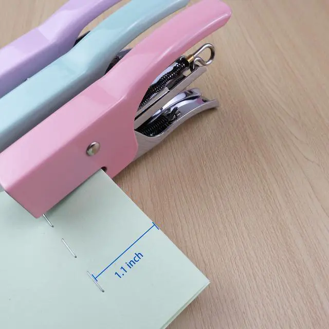 Alt view image 6 of 7 - Small Hand-held Stapler Set, 15 Sheet Capacity, Includes 750Pcs Staples and A Staple Remover, Mini Desktop Stapler for Office, School, Home or Travel Use. (Pink)