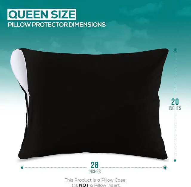 Alt view image 2 of 7 - Set of 2 Pillow Protectors with Zipper Queen Size, Pillow Covers