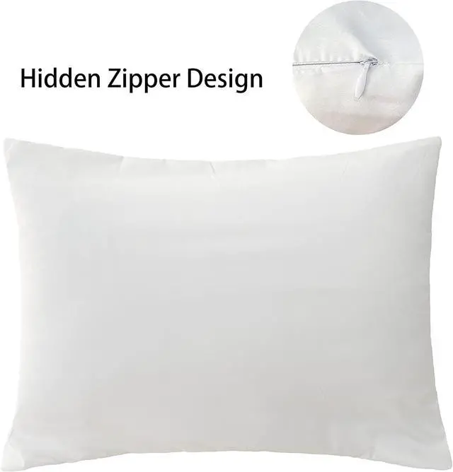 Alt view image 4 of 6 - iMaylex Soft Brushed Microfiber Fabric Zipper Pillowcase, Cozy and Lightweight, Easy Care, Set of 2, White, Standard, 20" x 26"