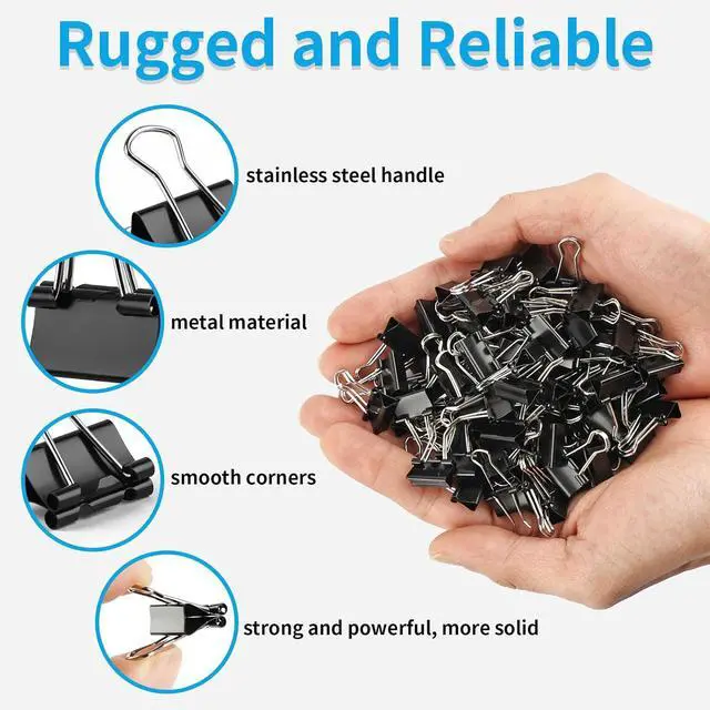 Alt view image 3 of 7 - 180Pcs Small Binder Clips, Mini Binder Clips, Clips Office Supplies