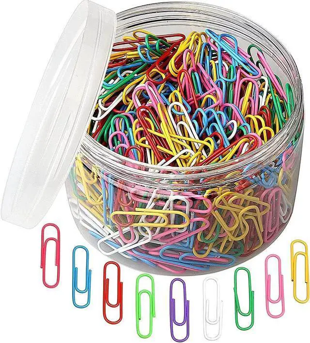 Main image of SUMAJU 500 PCS Colored Paper Clips, 33 mm/1.3Inch Assorted Paperclips