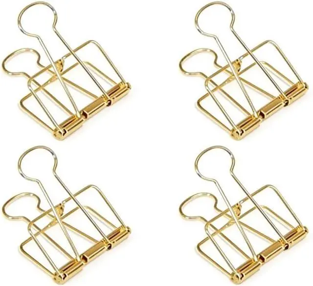 Main image of 4Pcs Gold Hollow Out Long Tail Wire Binder Clips Paper Binder Clip Large Binder and Paper Clips Small in Size and Light in Weight,Clips, Clamps,Office Products Tape, Adhesives and Fasteners 51mm