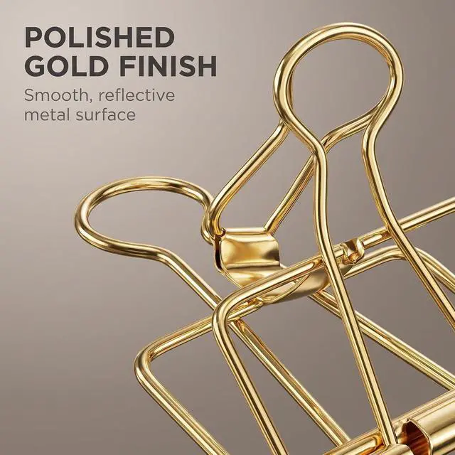 Alt view image 3 of 7 - 4Pcs Gold Hollow Out Long Tail Wire Binder Clips Paper Binder Clip Large Binder and Paper Clips Small in Size and Light in Weight,Clips, Clamps,Office Products Tape, Adhesives and Fasteners 51mm