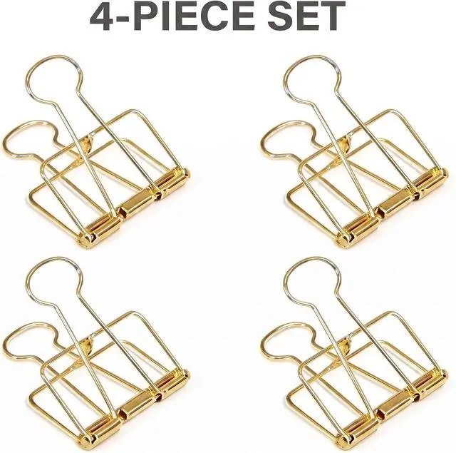 Alt view image 7 of 7 - 4Pcs Gold Hollow Out Long Tail Wire Binder Clips Paper Binder Clip Large Binder and Paper Clips Small in Size and Light in Weight,Clips, Clamps,Office Products Tape, Adhesives and Fasteners 51mm